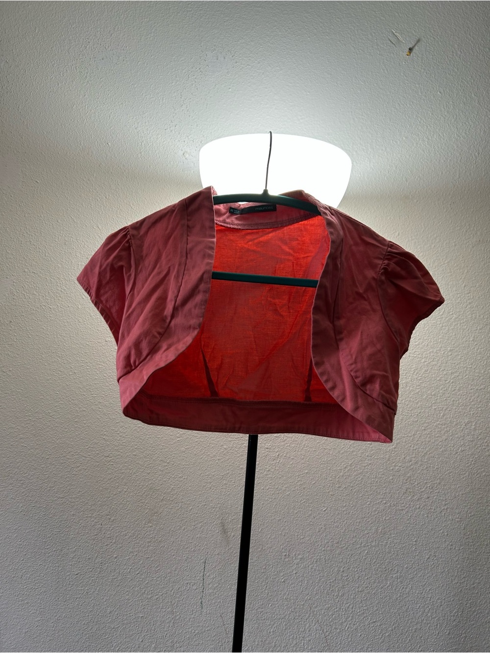 Maurices Short Sleeve Open-Front Bolero - Deep Red